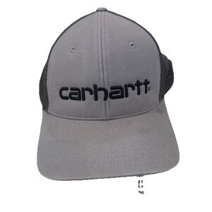 Carhartt Canvas‎ Mesh-Back Logo Graphic Cap Gray Adjustable Trucker Hat Cap